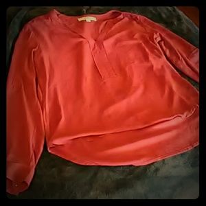 Loftlong-sleeved pink blouse